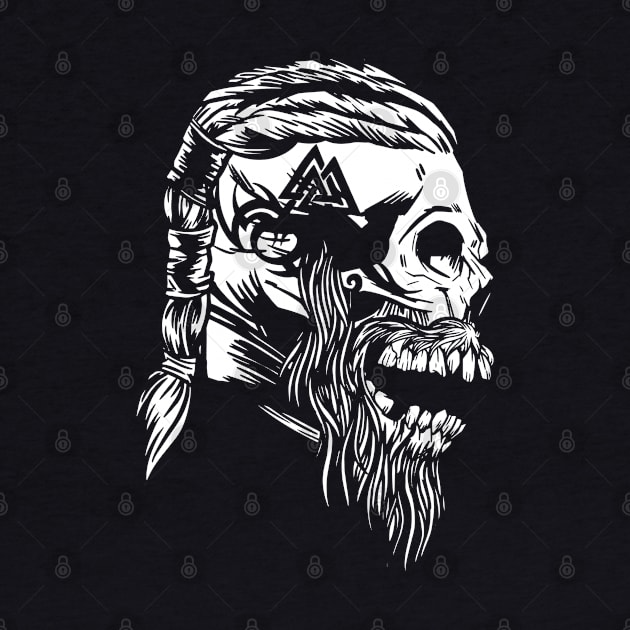 Viking Skull Dead Man by Printroof